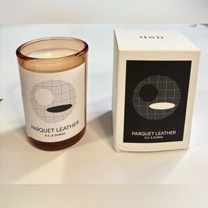 D.S. & Durga Parquet Leather Candle - NIB- 7 oz.